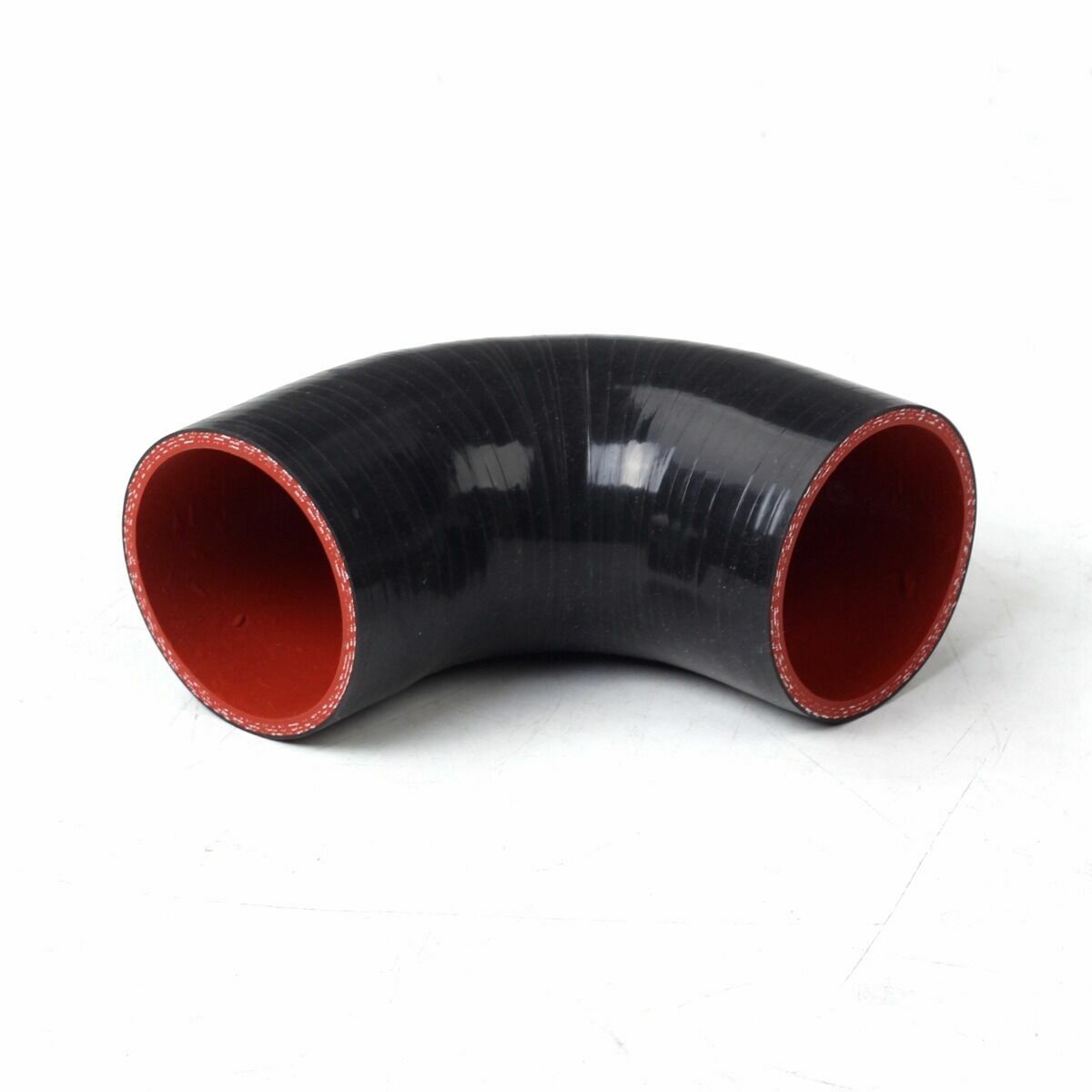 2″ inch 51 mm ID 90 Degree Silicone Coupler Hose Pipe Black Red + 2x T-Clamps
