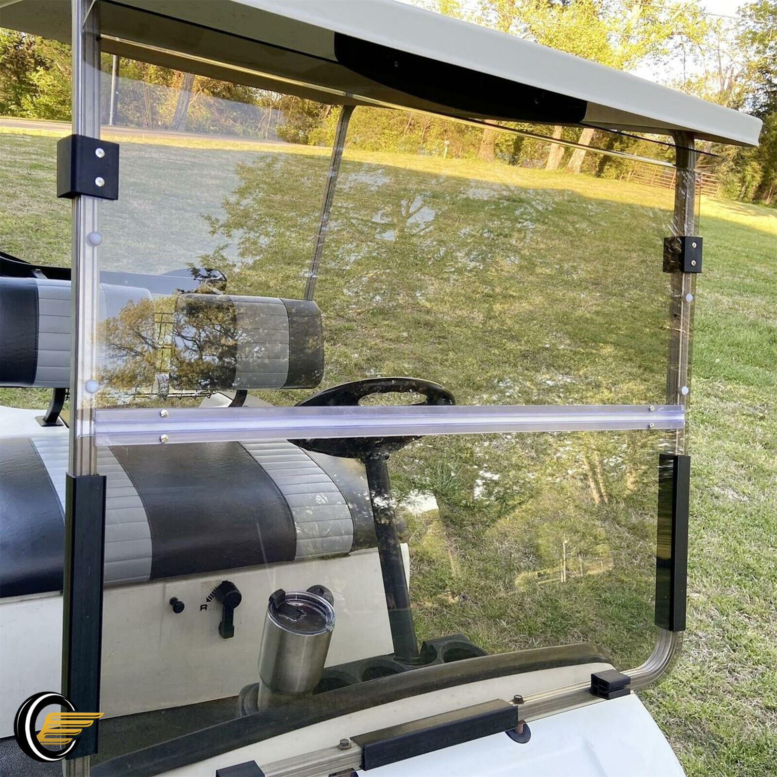 Foldable Smoke Windshield Windscreen For Yamaha G14 G16 G19 Golf Cart 1995-2003