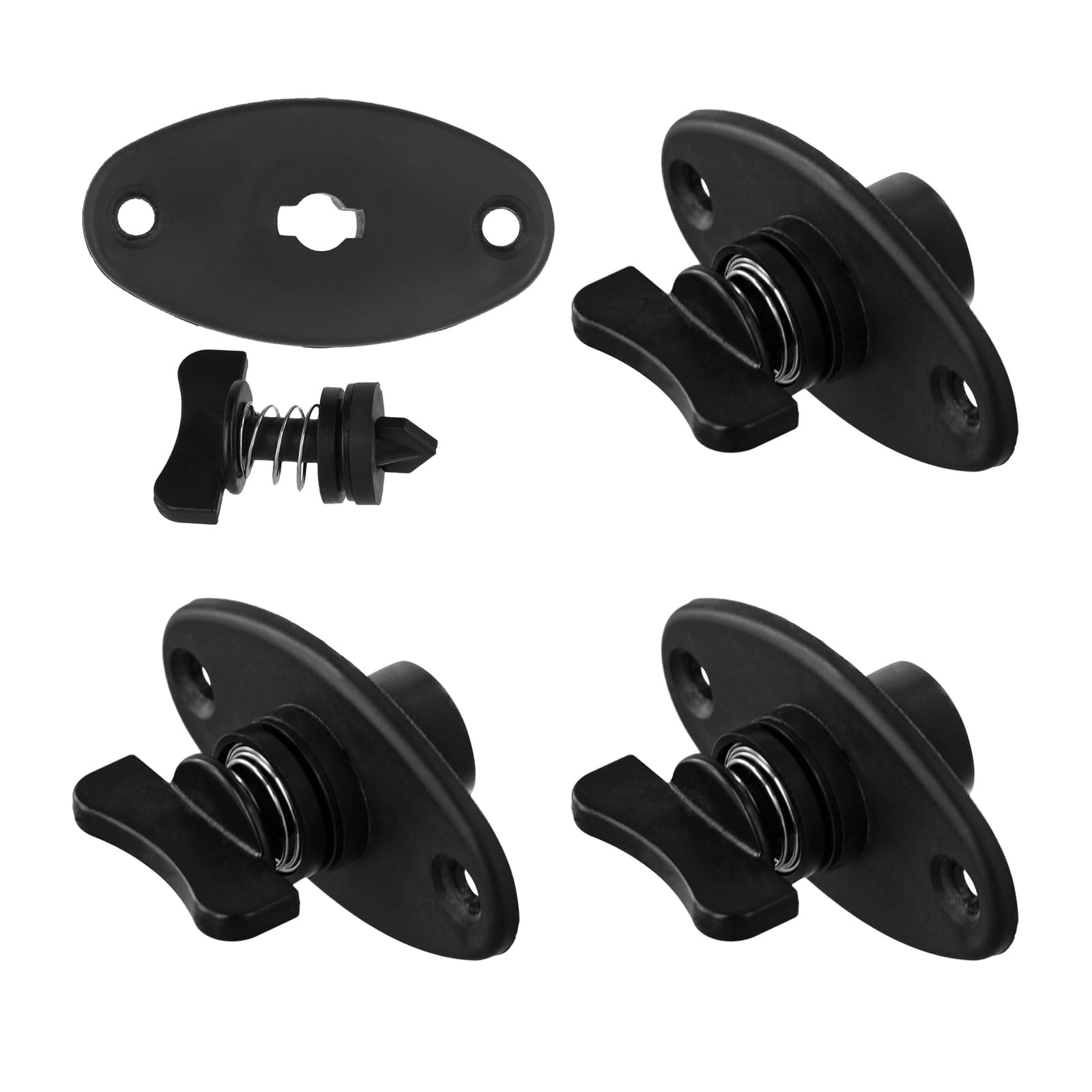 4pcs Windshield Fastener, 2.19×1.46×1.17in Premium Plastic Boat M, black