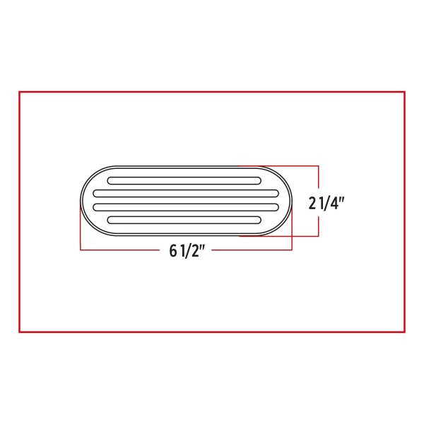 Trux 6″ Oval Clear Red Stop, Turn & Tail to Blue Auxiliary Flatline LED Light