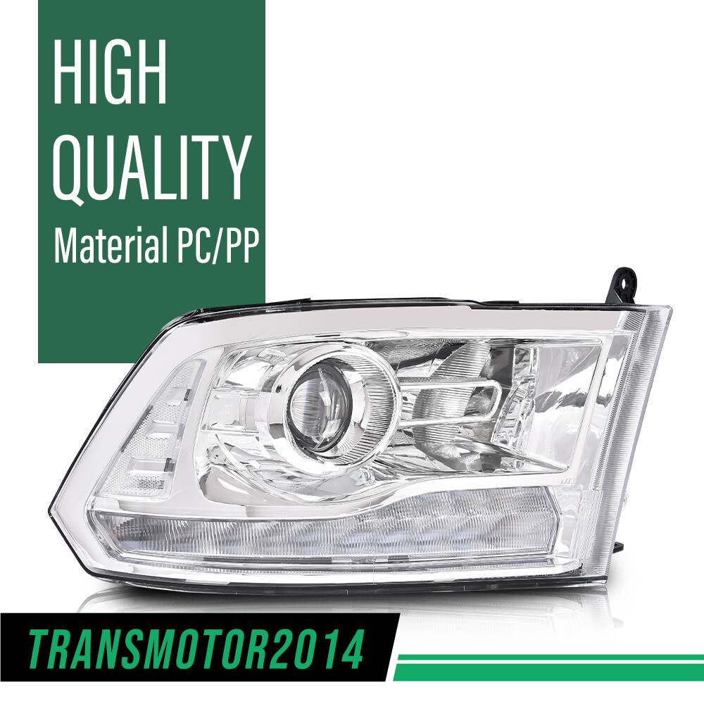 LED DRL Projector Headlights W/ Harness Fit For 09-18 Ram 1500 2500 3500 Chrome