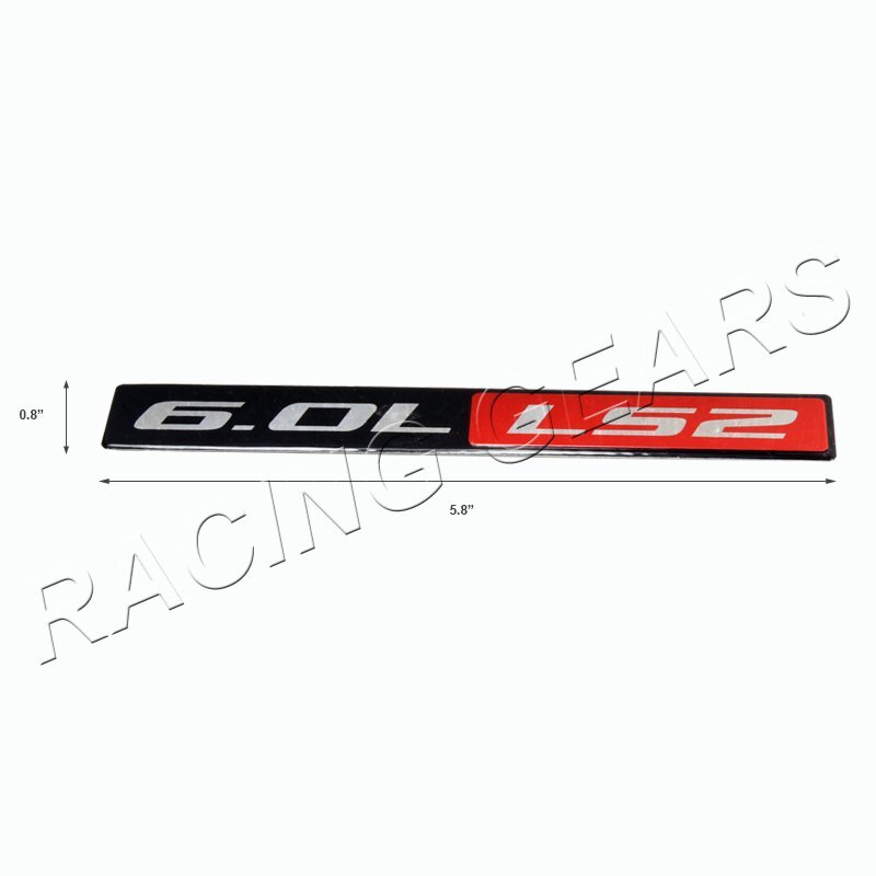 2 x Universal 6.0L LS2 Engine Red & Black Aluminum Emblem Sticker Badge Decal