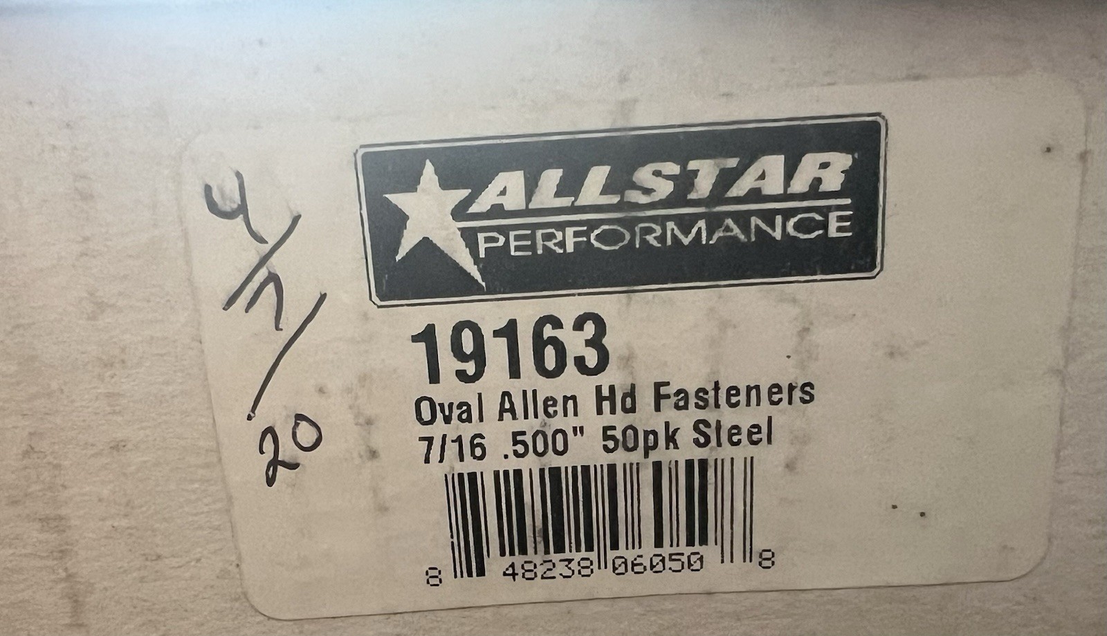ALLSTAR PERFORMANCE ALL19163 Oval Allen Hd Fasteners 7/16 .500in 50pk Steel