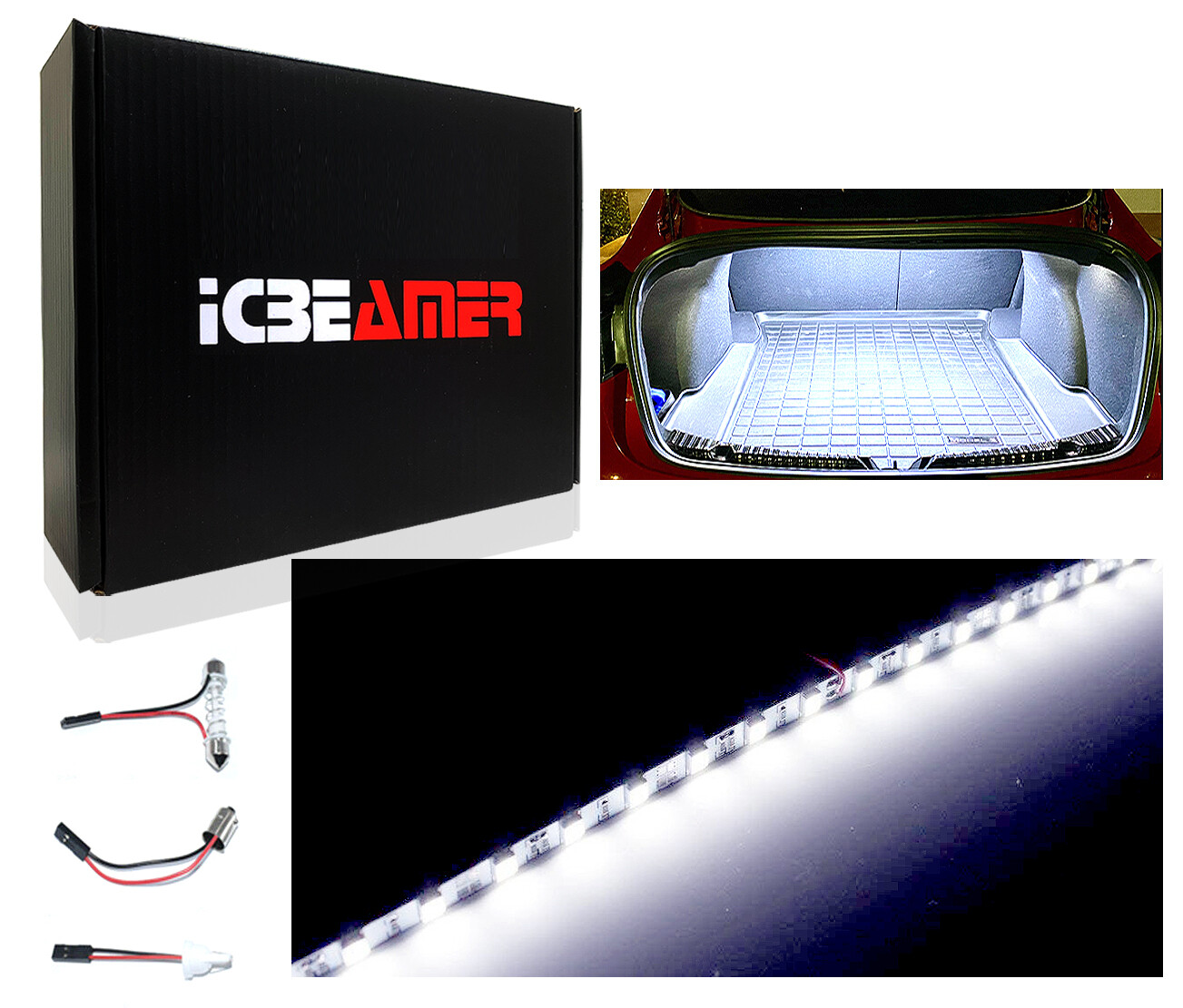 White 18 SMD Super Bright LED strip light Car Trunk Cargo Area Illumination A205