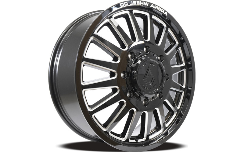 (Set-6) Arena Dually Rival 22×8.25 10×225 105mm Black Milled Wheels Rims 22 Inch