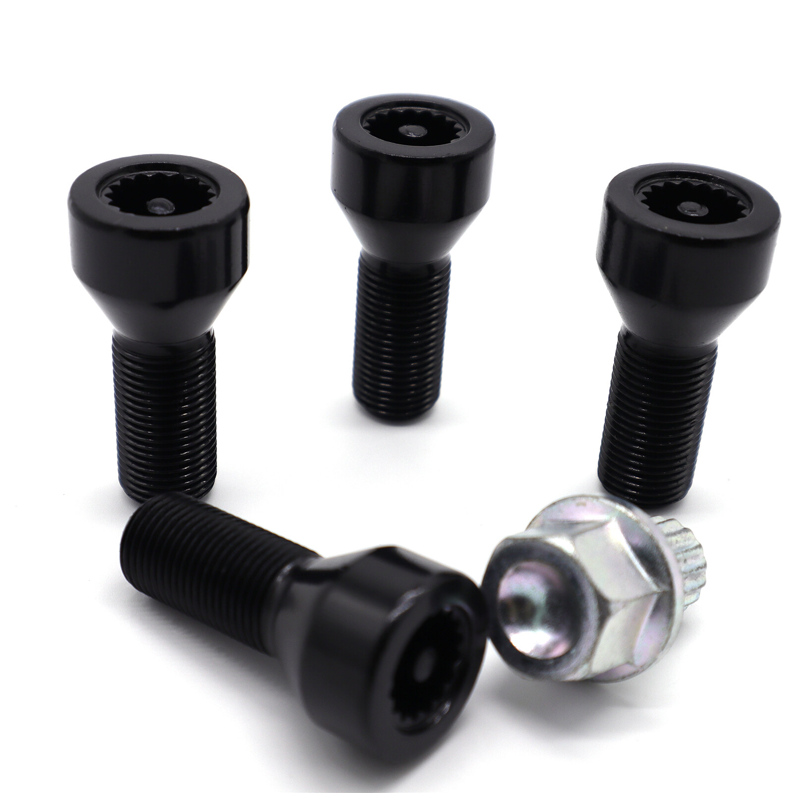 Wheel Lock Anti Theft Bolt Lug Set (4 Bolts +1 Key) For BMW #36136786419