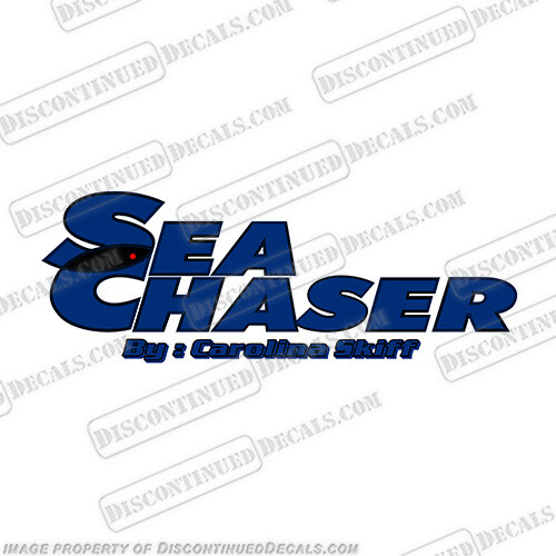 Fits Sea Chaser by Carolina Skiff Boat Colored Decals – Blue 10.5″ x 28.5″