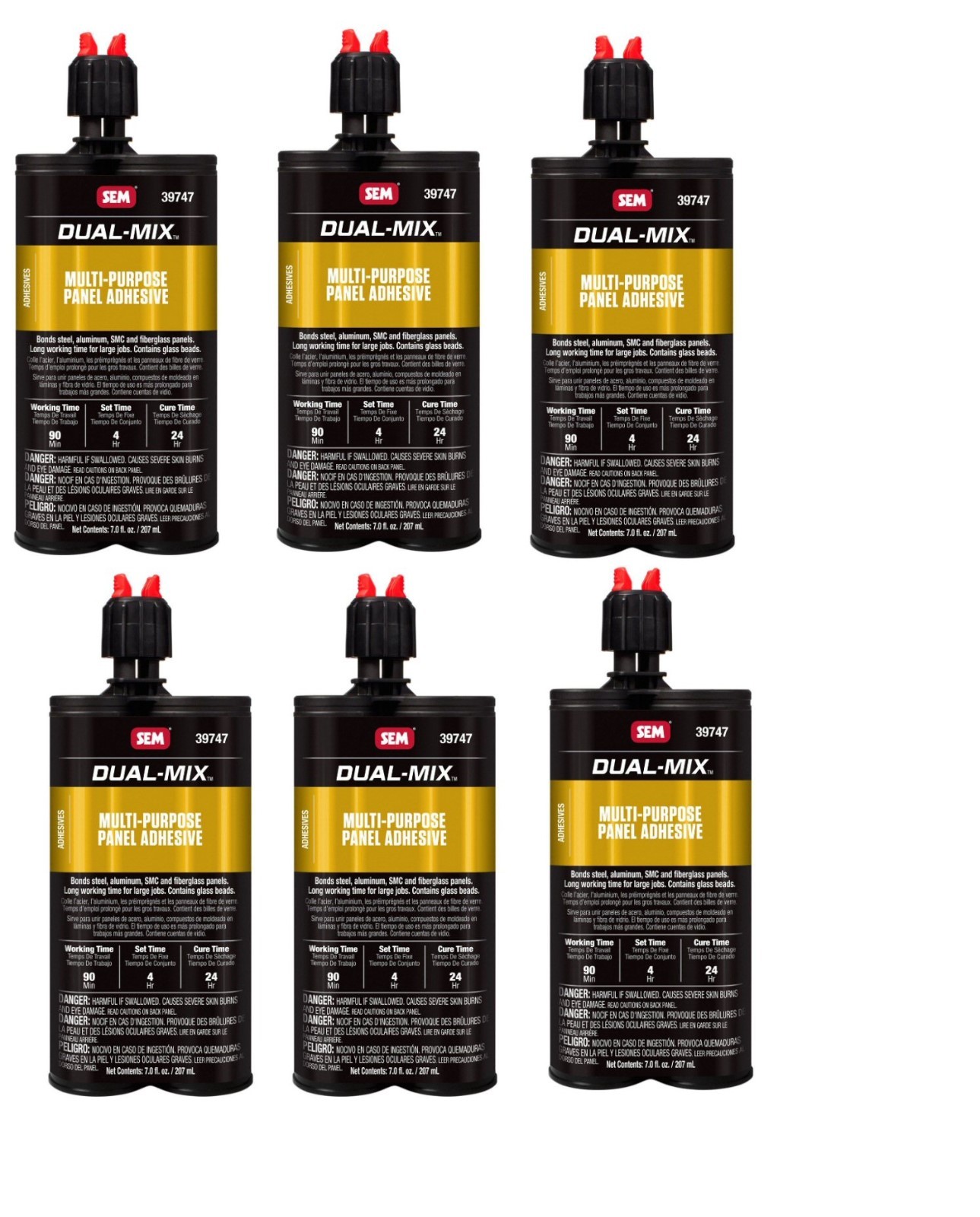 SEM 39747 Multi-Purpose Panel Adhesive 7 oz Cartridge-6 Pack