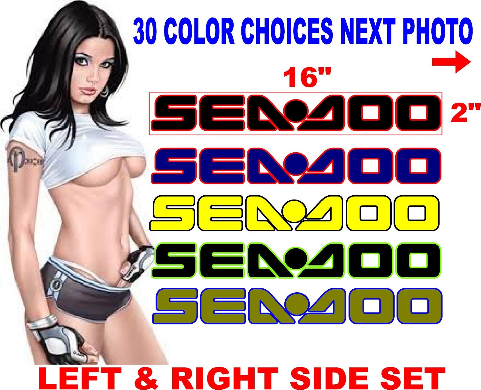Seadoo SEA DOO TRAILER DECALS Hull Side Decal Sticker Set Limited Trailer GS