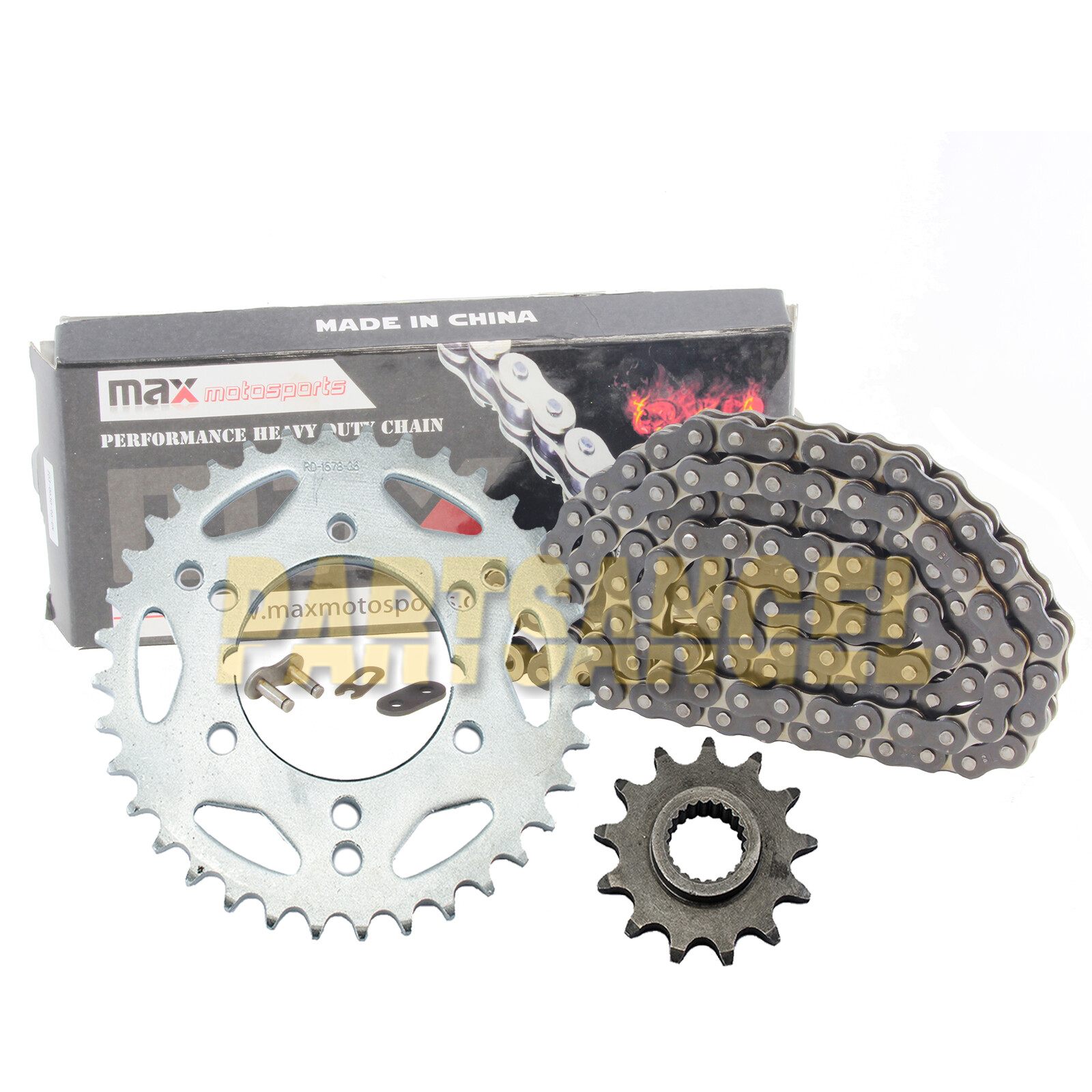 Black Drive Chain and Sprockets Kit for 1998-2009 Polaris 500 Scrambler 500 4X4