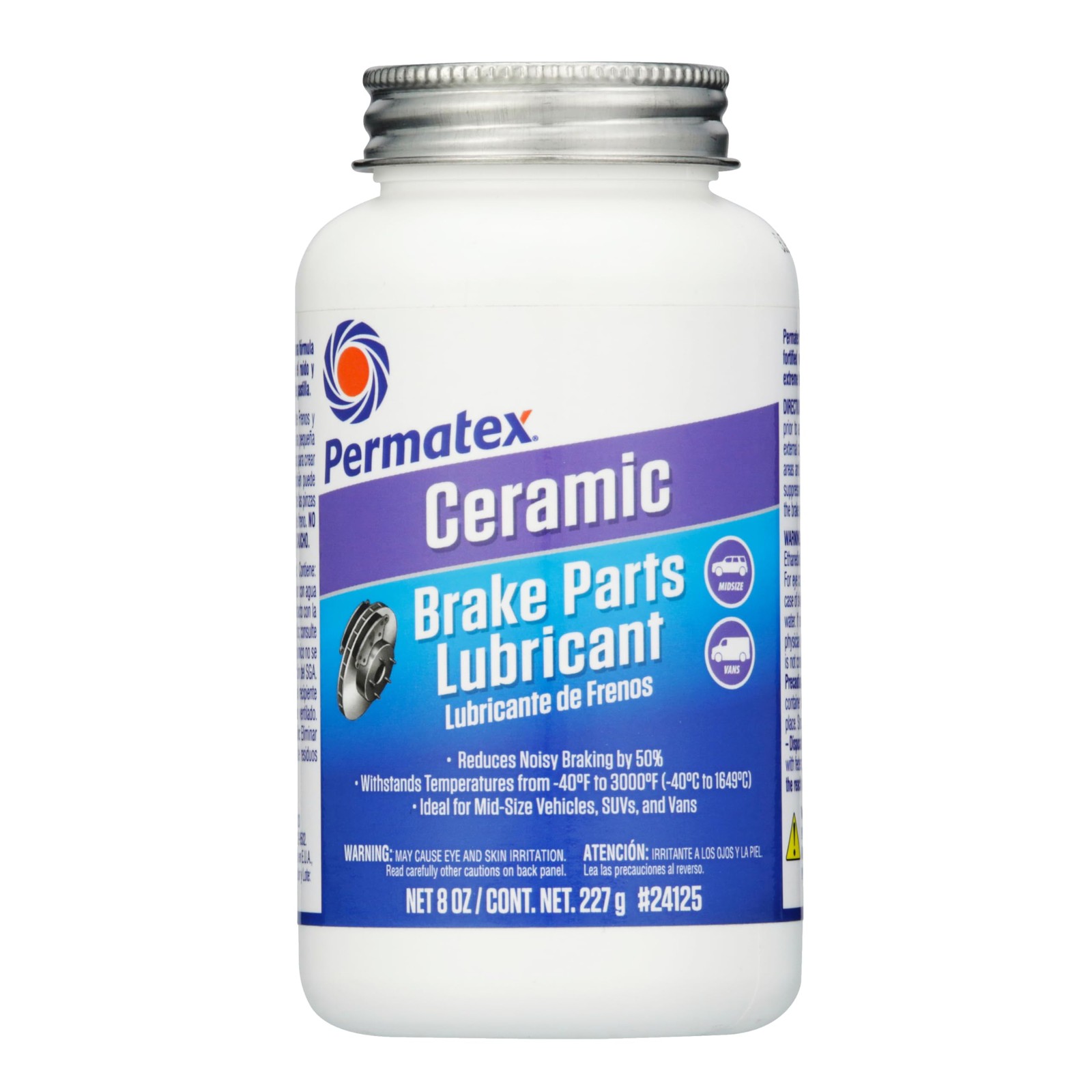 Permatex 24125 8 Fl Oz. (8 Vehicles), Ceramic Extreme Brake Parts Lubricant