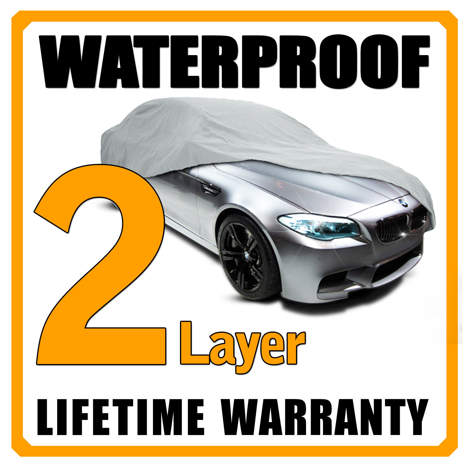 2 Layer Car Cover Breathable Waterproof Layers Outdoor Indoor Fleece Lining Fix