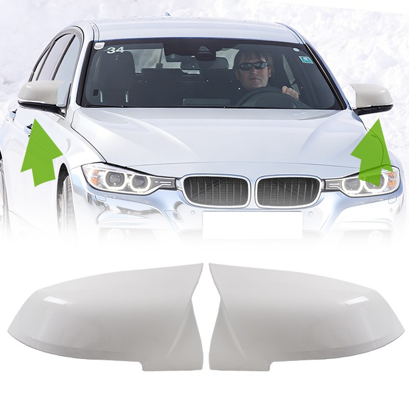 Alpine White M3 Style Side Mirror Cover Caps For BMW F20 F21 F30 F32 F36 X1 M3