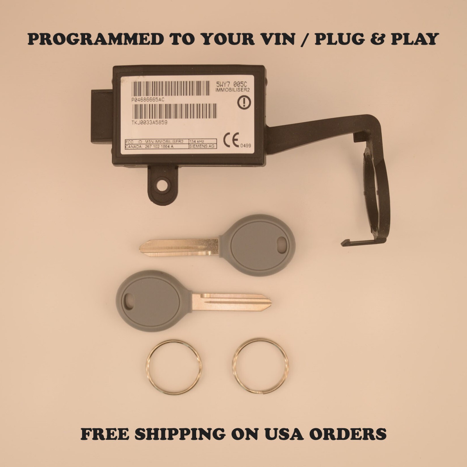 1999-2004 Jeep Grand Cherokee 01-03 Caravan Immobilizer 04686665AC Plug & Play