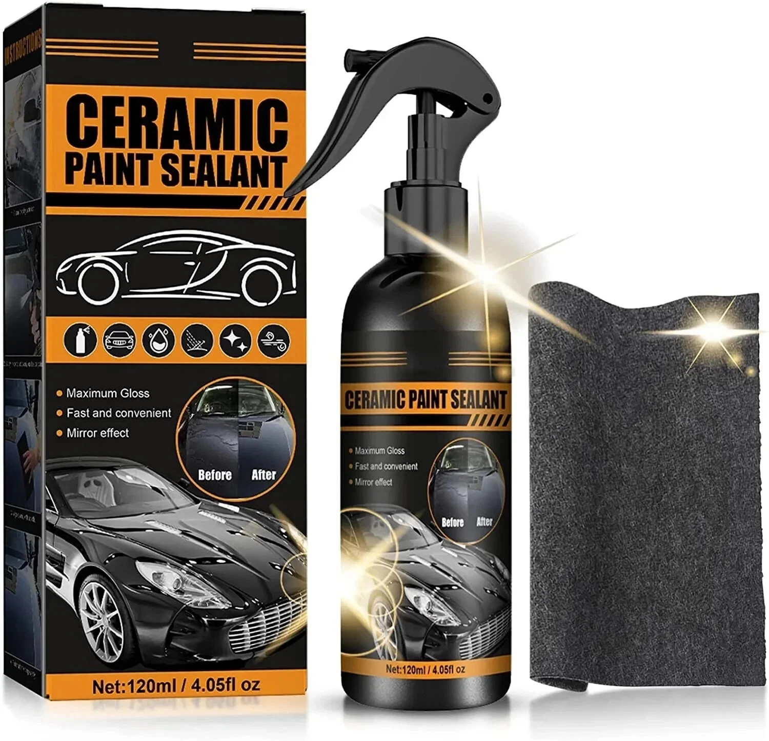 High Protection Quick Car Coat Ceramic Coating Spray Hydrophobic 120ML US