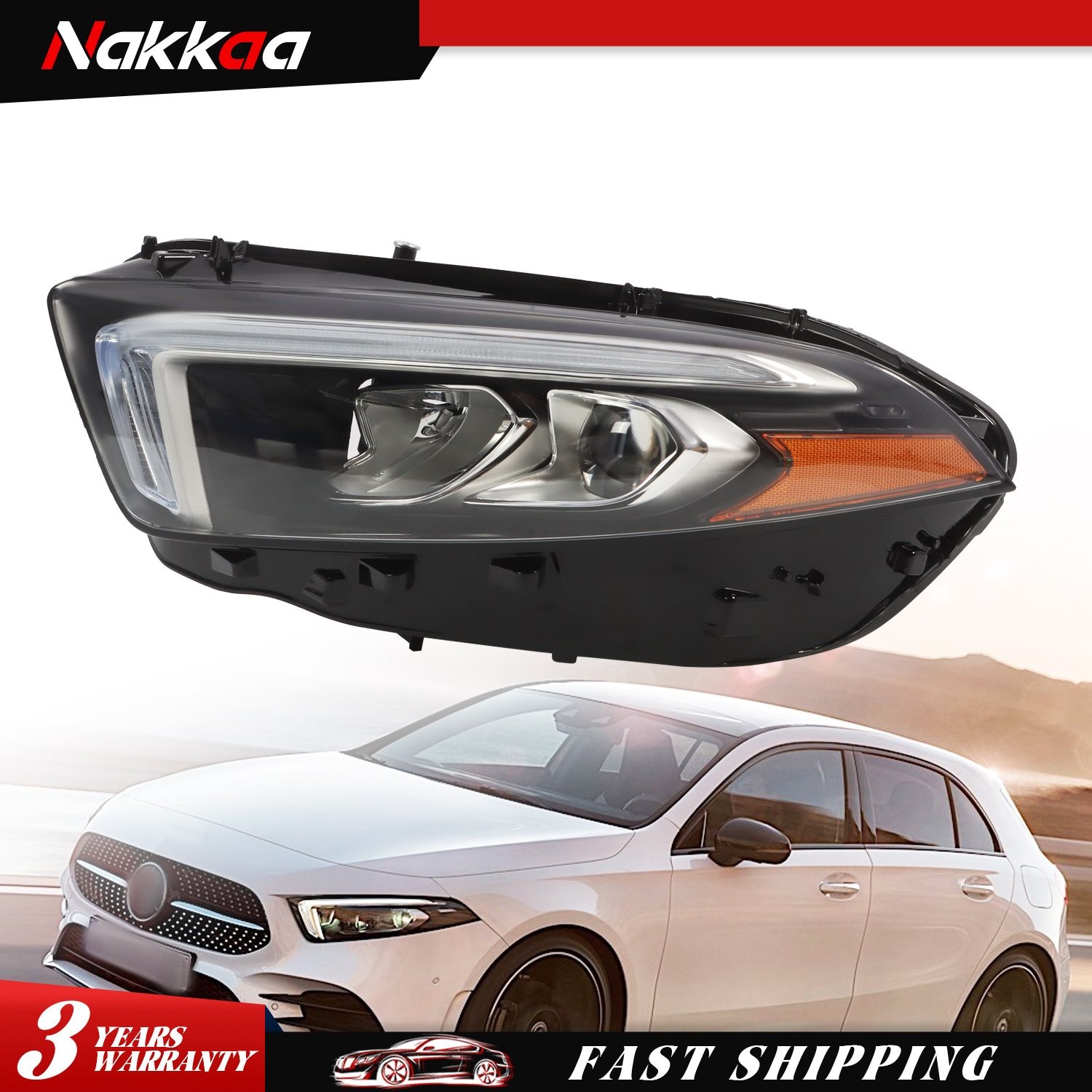 Fit For 2019 2020-2022 Mercedes Benz W177 A Class Left Side Driver LED Headlight