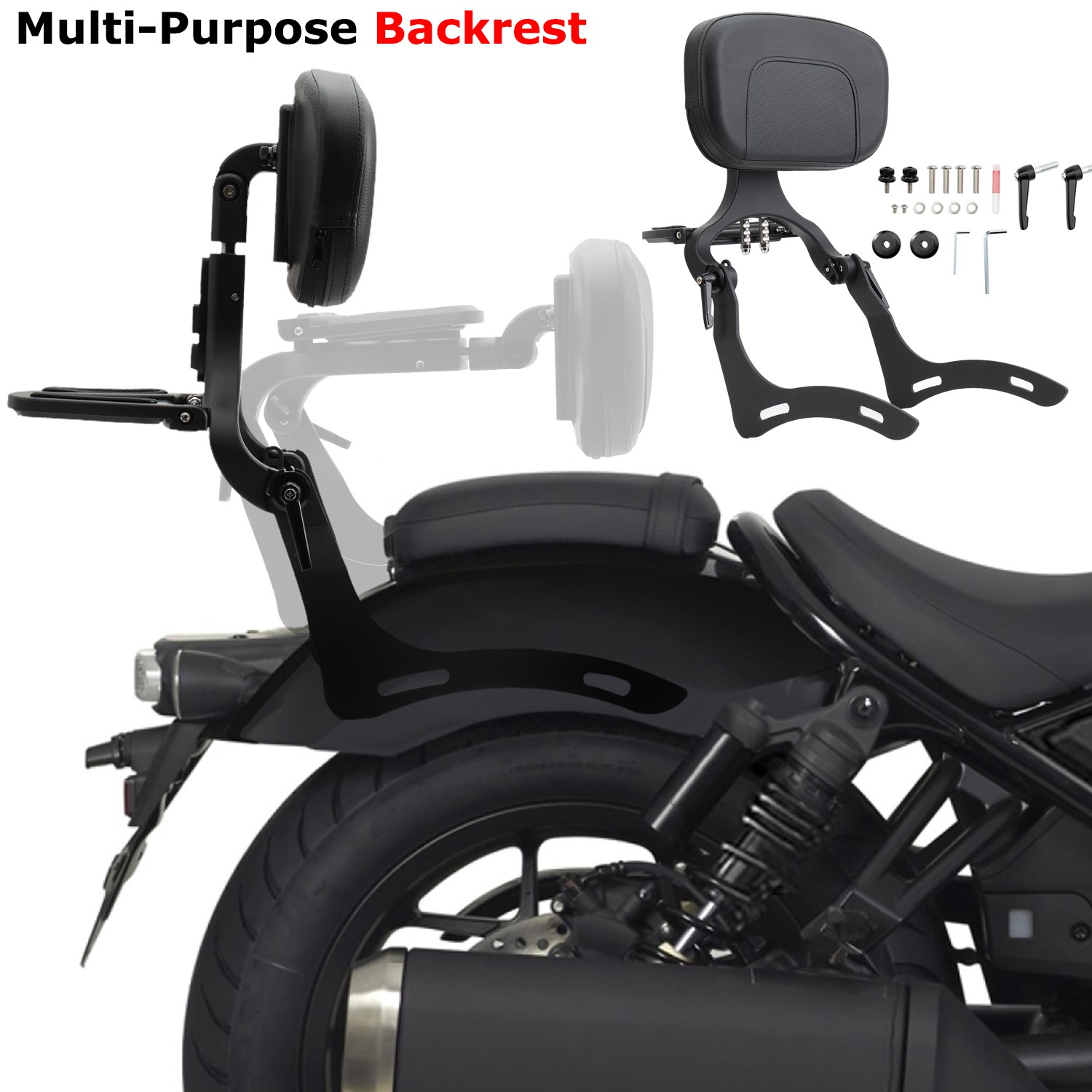 Driver Passenger Backrest Sissy Bar For Honda Rebel 1100 CMX 1100 DCT 2021-2025
