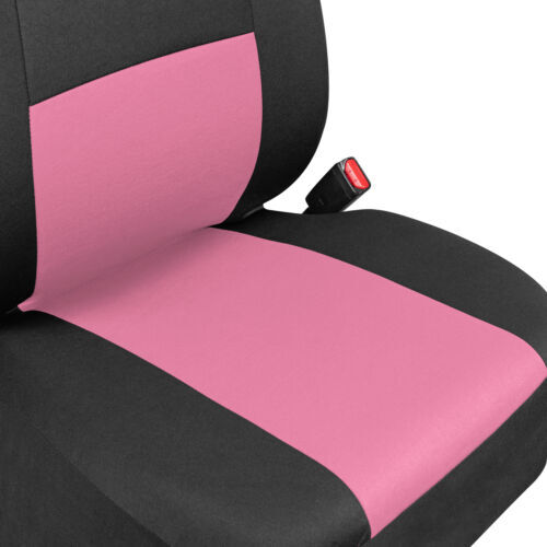 BDK PolyPro Pink Car Seat Covers and All Weather Rubber Floor Mats for Sedan SUV