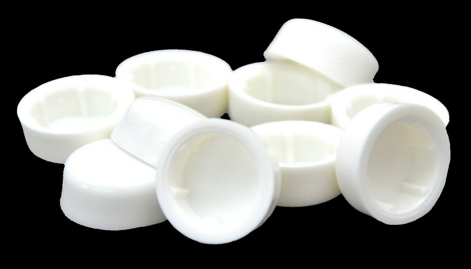 Hex Head Bolt Nut Cover Dome for 7/16″ Wrench or Socket White Plastic Set of 10