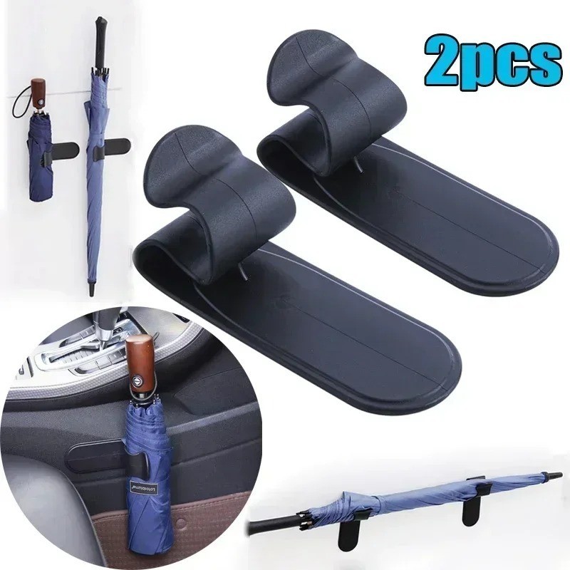 Car Umbrella Holder Hook 2pcs Universal Trunk Storage Clip Strong Adhesive Auto