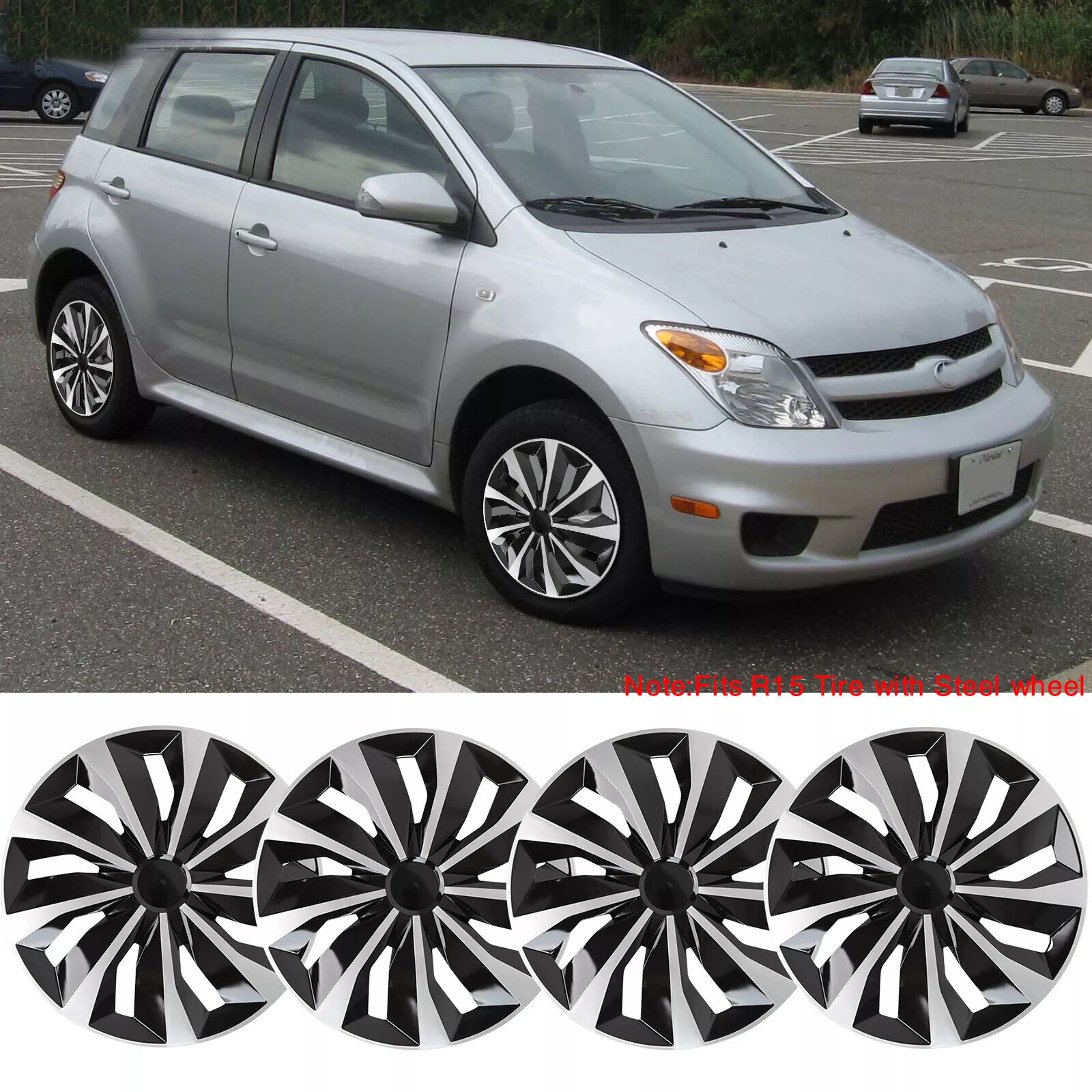 For Scion xA 2004-2006 15″ Set of 4 Wheel Covers Hubcaps Fits R15 Steel Wheel