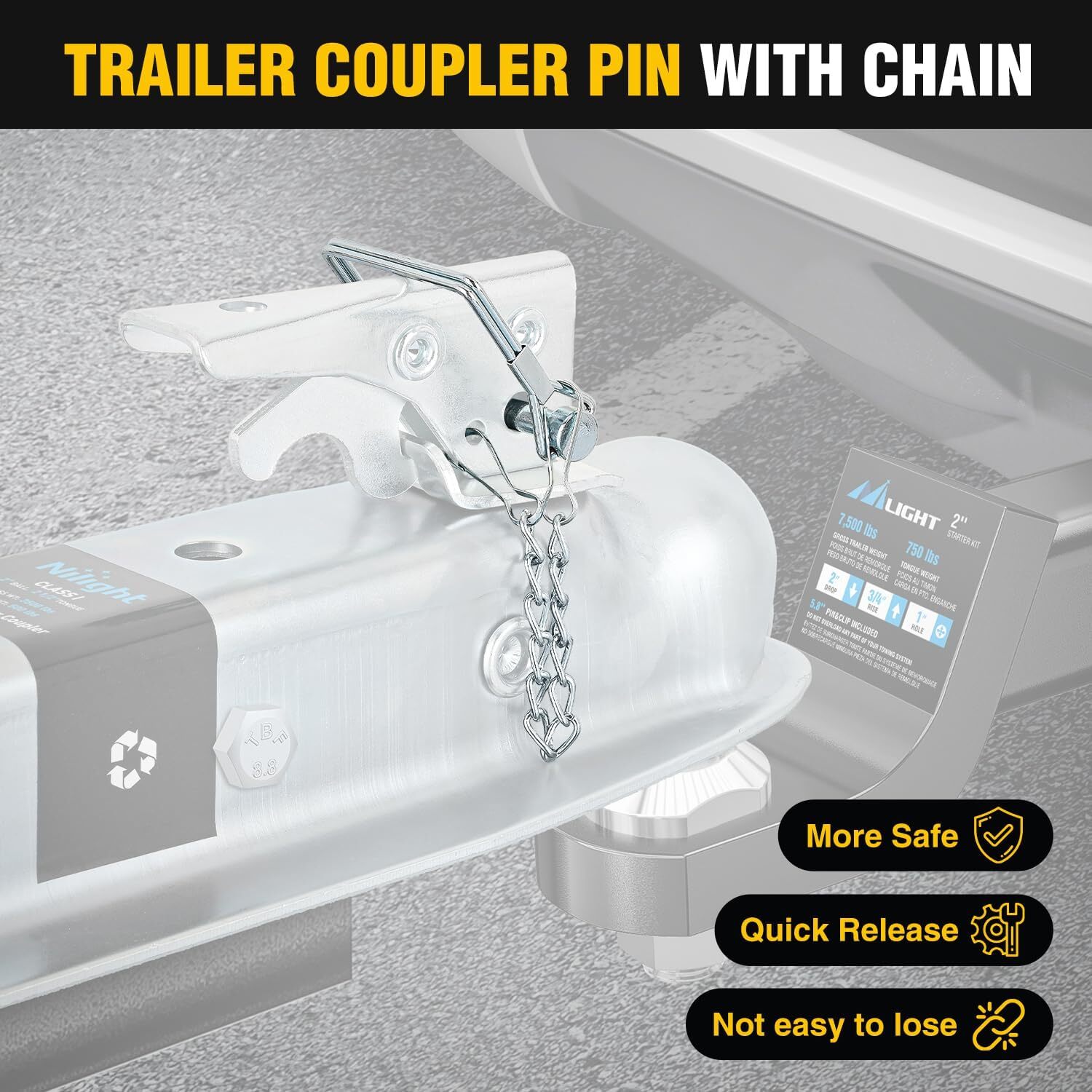 Nilight Straight Trailer Coupler or A-Frame Trailer Coupler 9 types choice