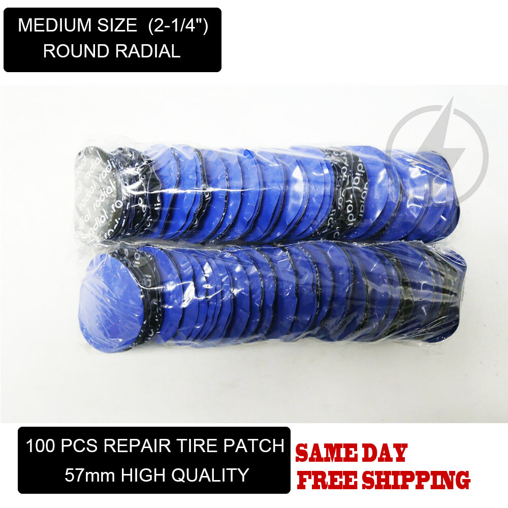 100 PCS MEDIUM SIZE (2-1/4″) ROUND RADIAL REPAIR TIRE PATCHES WITH HIGH QUALITY