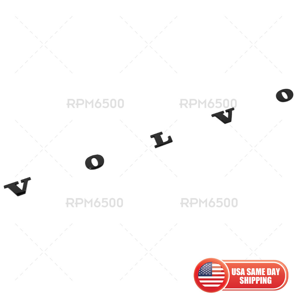 For Volvo Rear Trunk Lid Letter Logo Badge Nameplate Emblem Sport Gloss Black