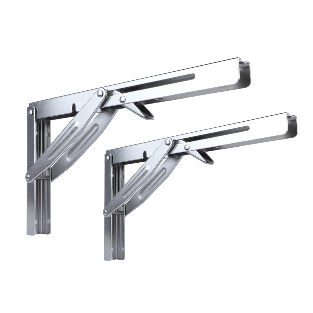 2Pcs Stainless Steel 12″ Folding Bench Table Wall Shelf Bracket Boat Yacht RV