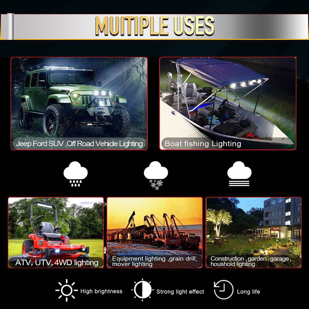 7inch 800W LED Work Light Bar Flood Spot Combo Fog Lamp Offroad Driving Truck