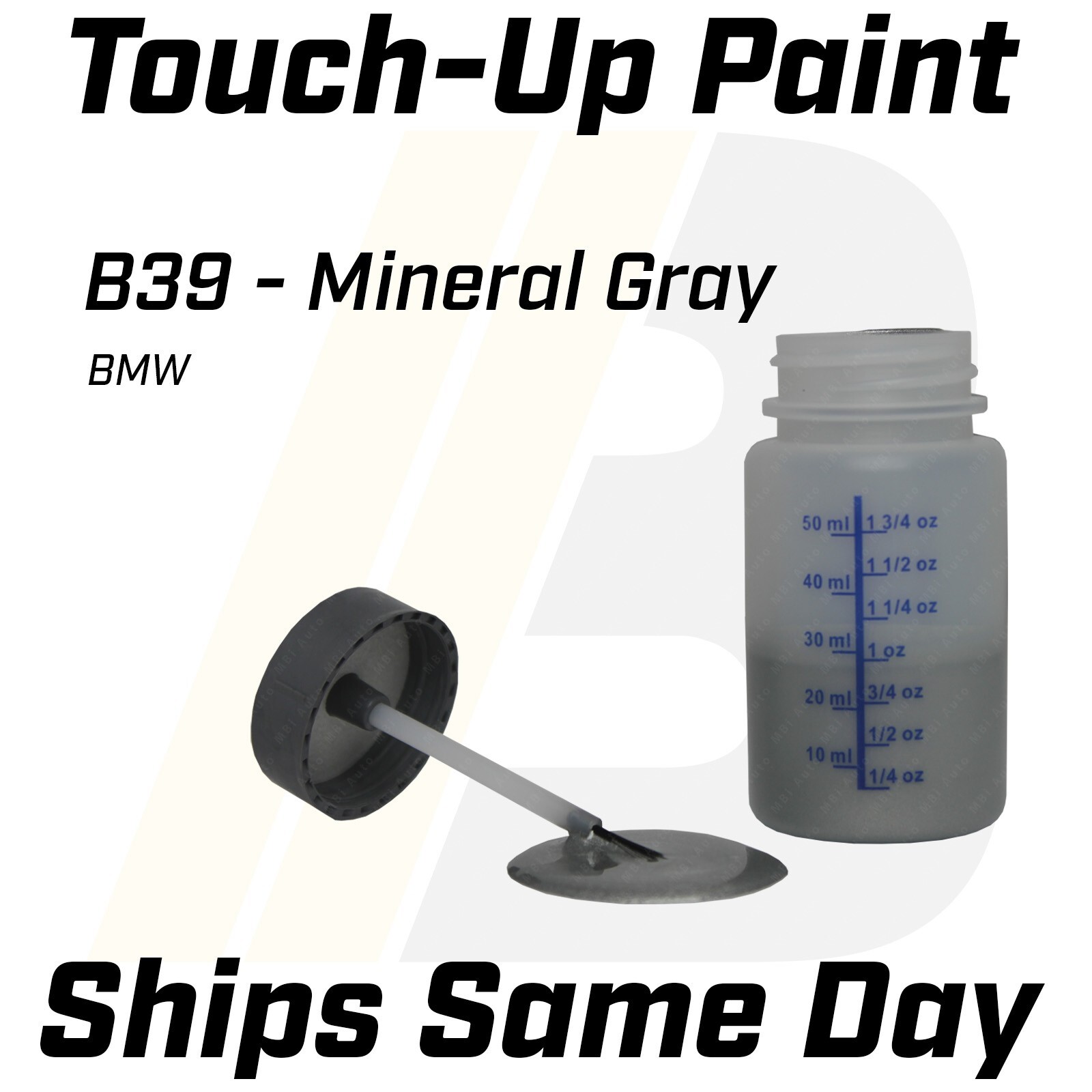 B39 Mineral Gray Metallic – 1 Oz Touch Up Paint Kit w/ Brush for BMW Car SUV