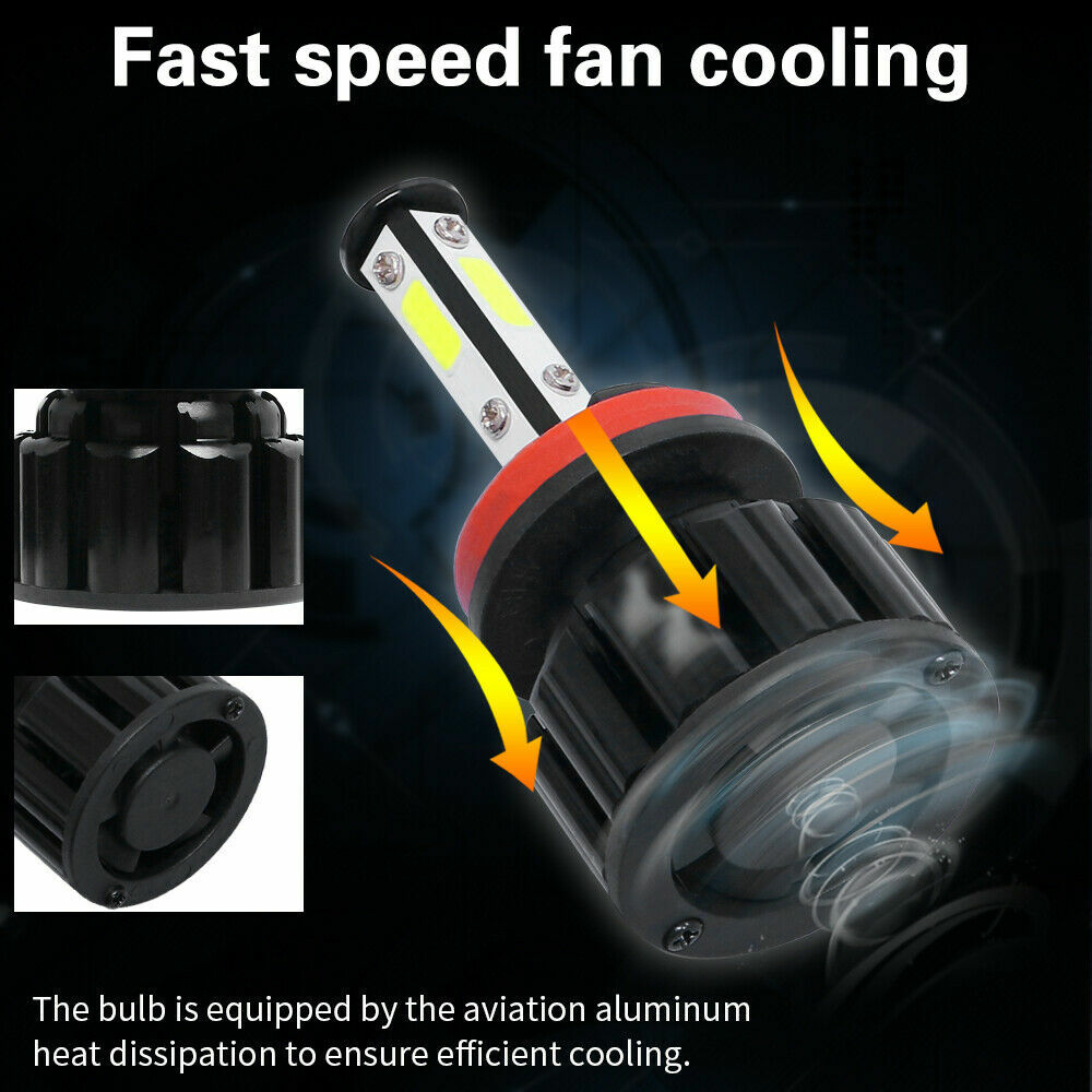 20PCS H11 6000K LED Headlight High Low Beam Bulb 120W 20000LM White DICN 4 Sides