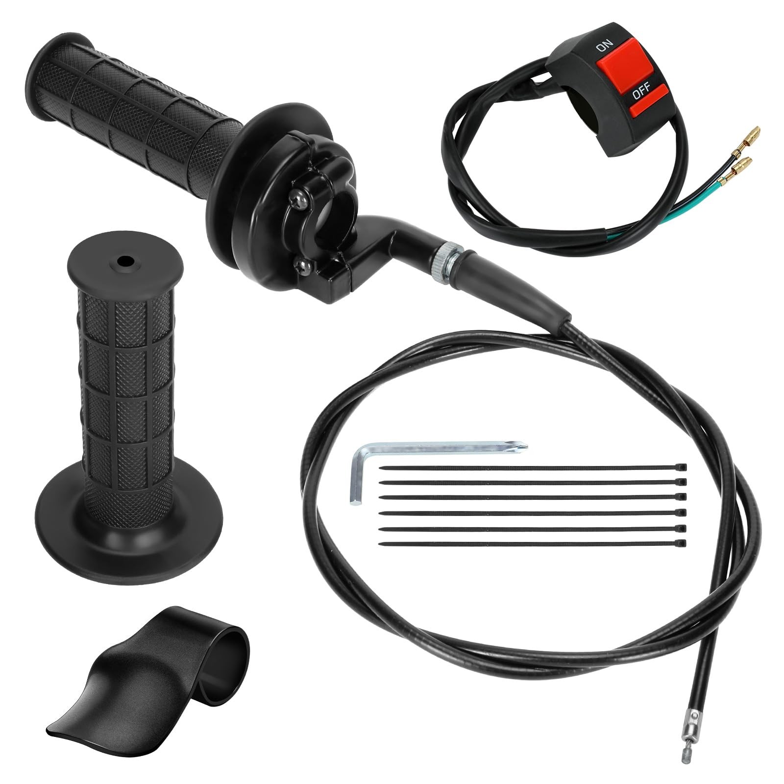 HIAORS 7/8″ Mini Bike Throttle Cable Assembly Kit 50 inches, A-Black