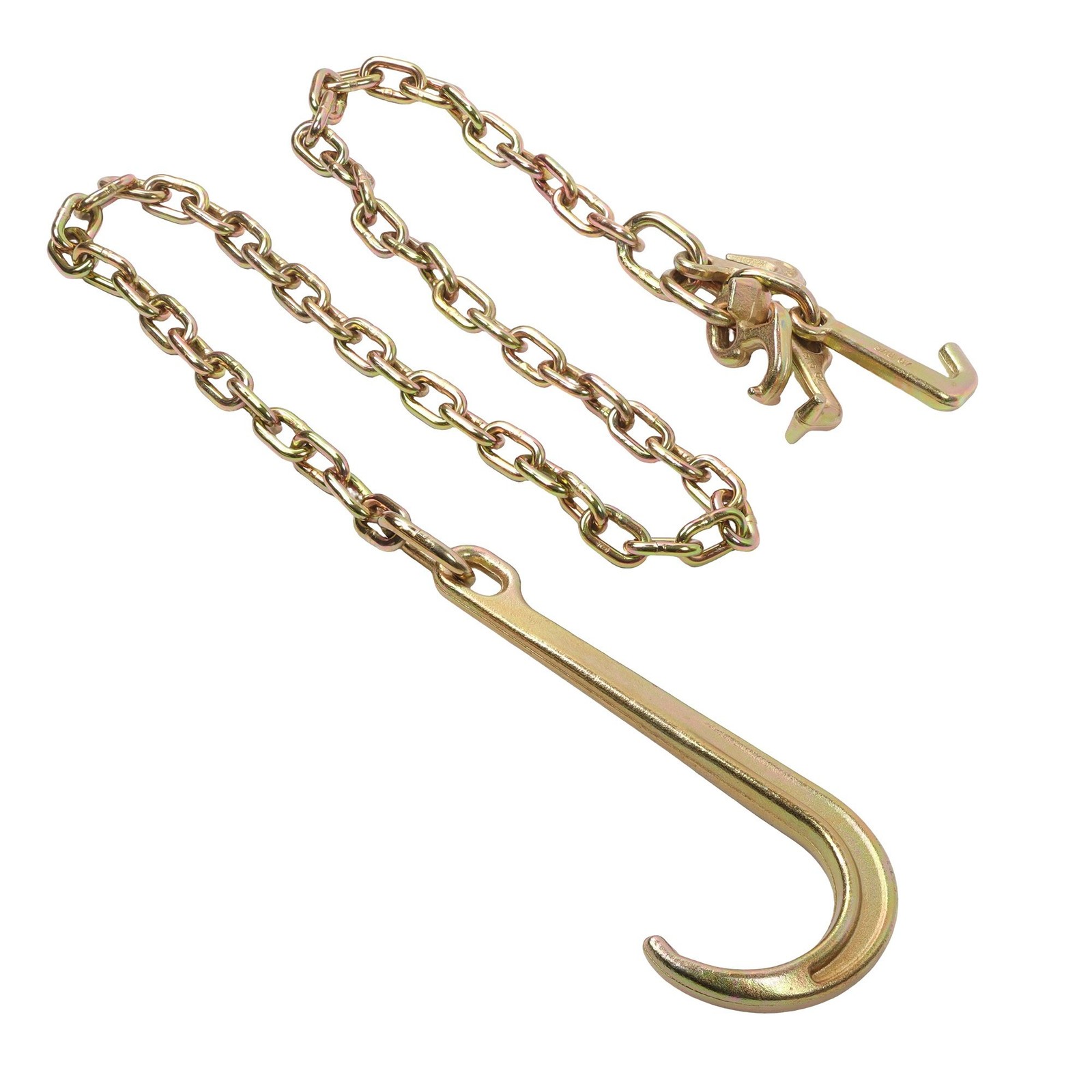 4 Pcs 5/16″ × 6′ G80 4700Lbs J Hook Tow Chain Transport Chain With RTJ Grab Hook