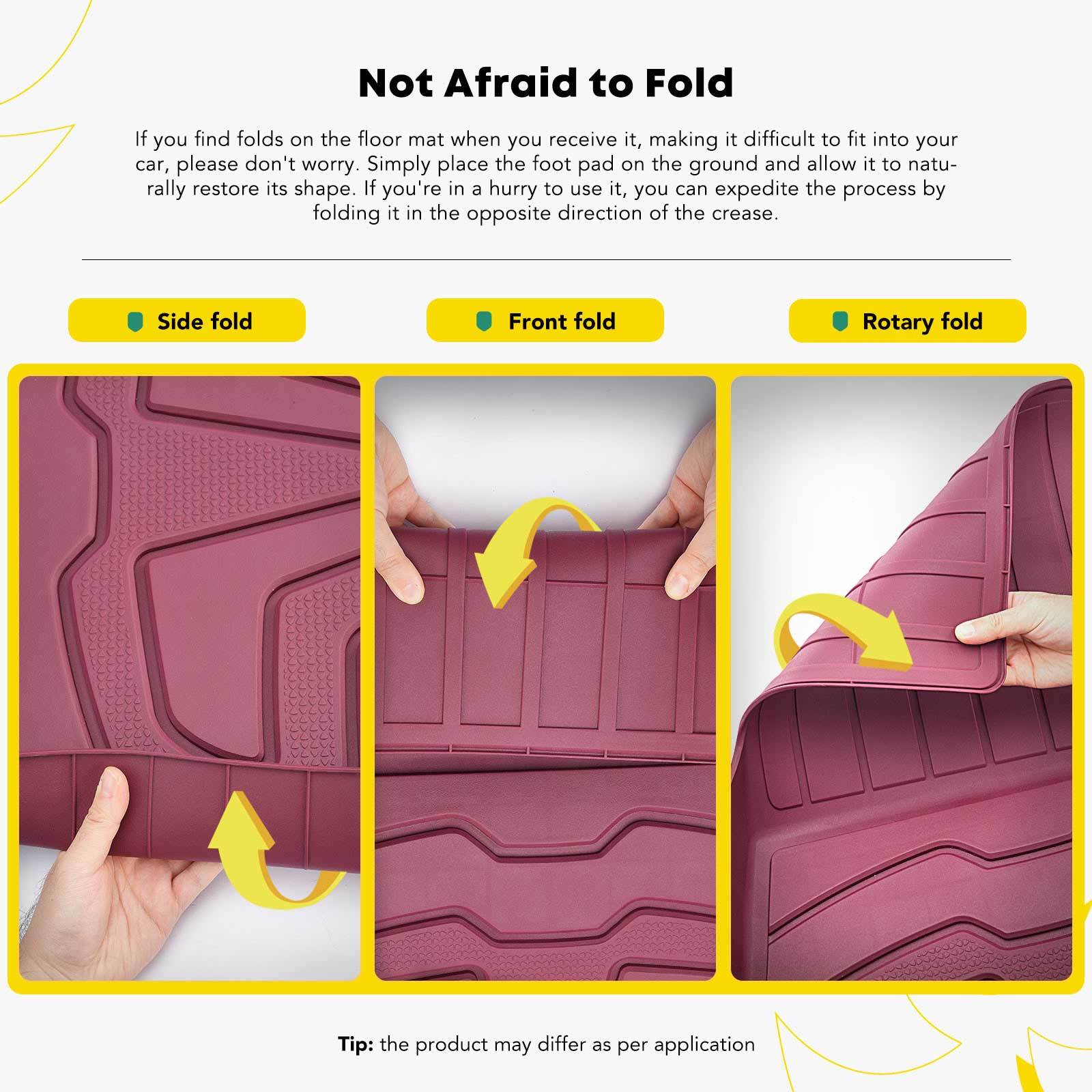 6Pcs Front and Rear Side Red Floor Mats Liners for Tesla Model Y 2020-2023 SUV