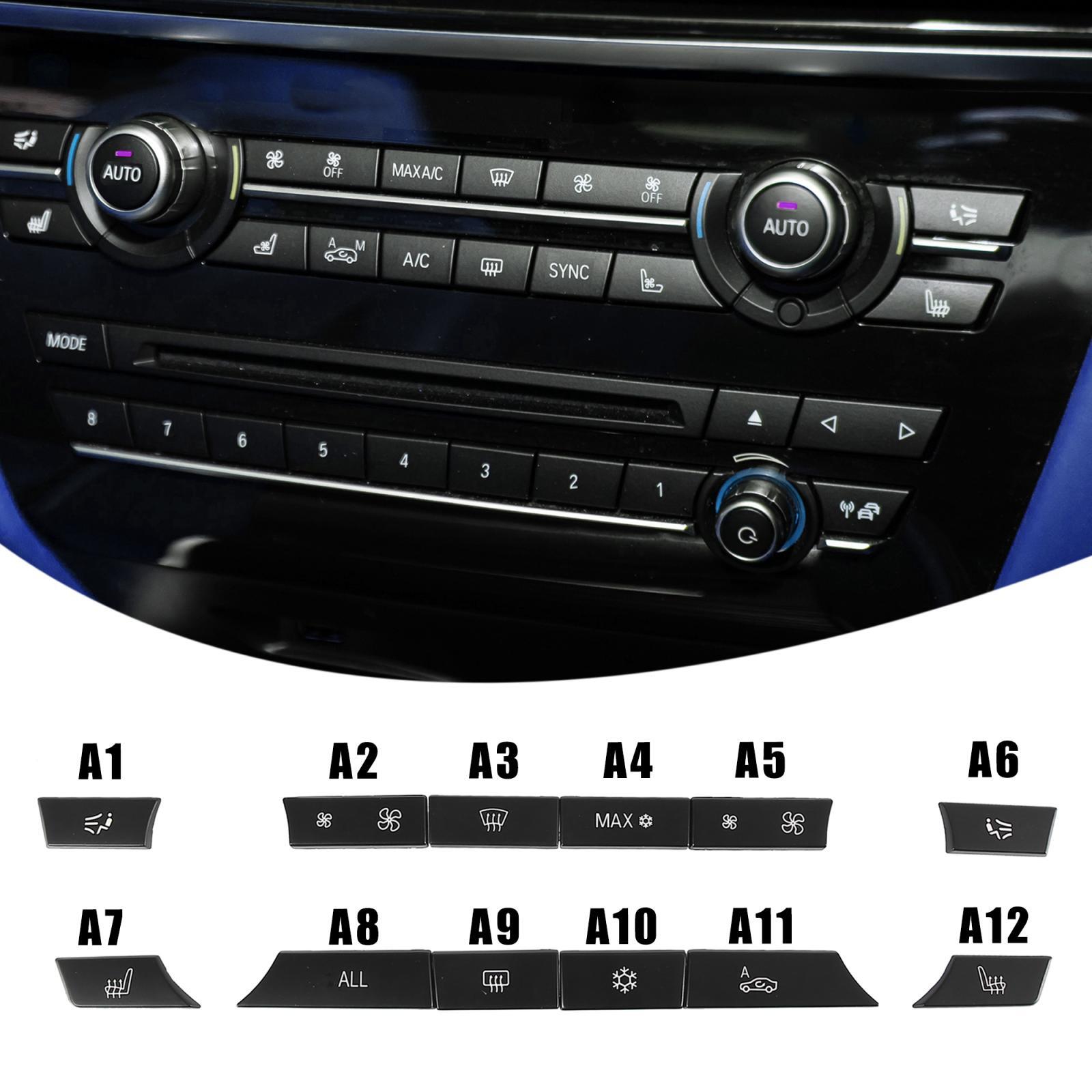 12Pcs for BMW 5 6 7 F10 F01 F12 AC Conditioning Control Switch Button Cover Trim