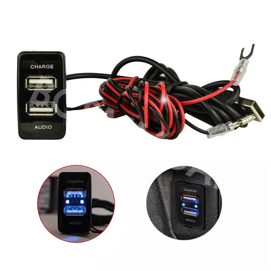 USB Port Phone Charger Charging Audio Adapter Fit For Toyota Tacoma 2005-2011