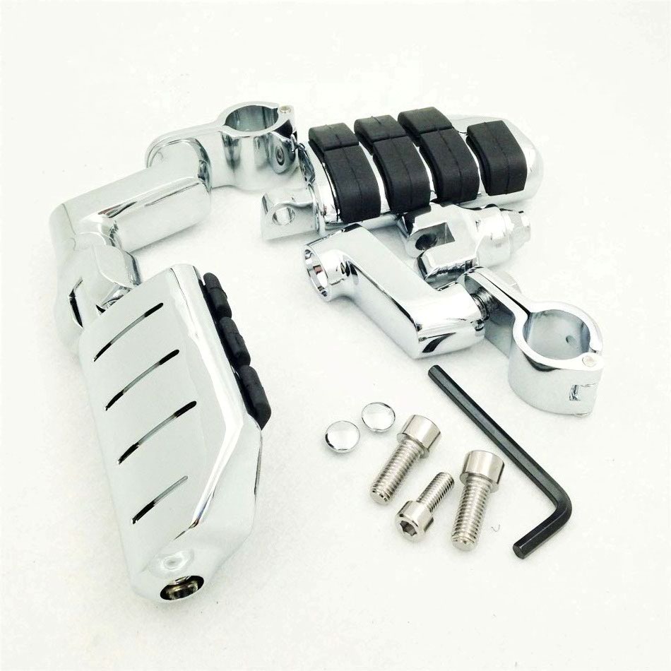 1.25″ Chromed Highway Clamps w/ Large Foot Pegs For YAMAHA V-STAR Roadstar