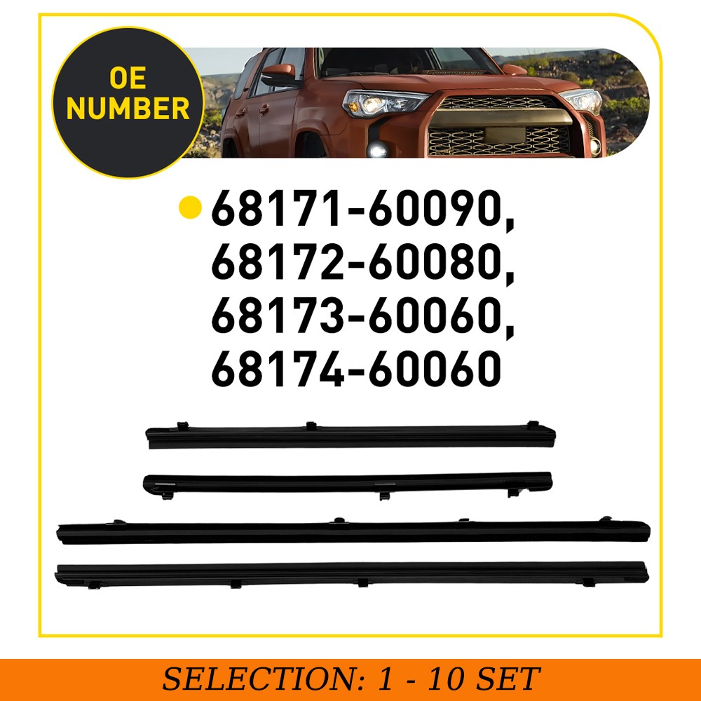 4-40PCS Door Window Weatherstrip Belt Trim Fit 2010-2023 Lexus GX460 Front Rear