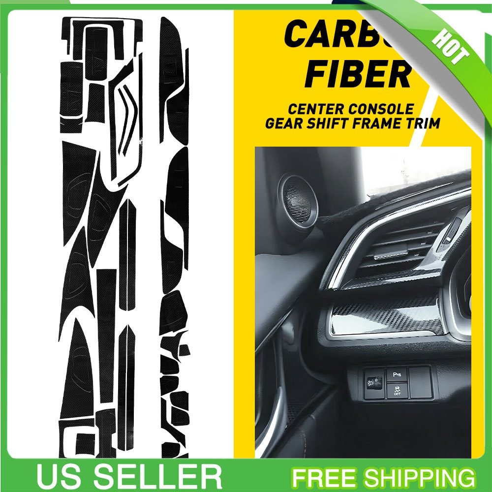 For Honda Civic 2016-2020 New 5D-Carbon Fiber Pattern-Interior DIY Trim-Decals