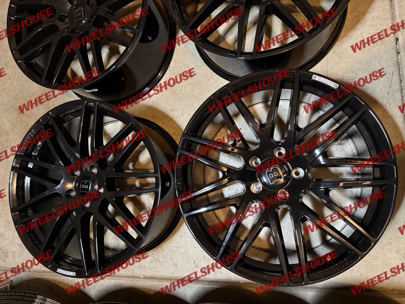 22×10 BRABUS WHEELS GLOSS BLACK RIMS 5×130 G WAGON G500 G550 G55 G63 FULL SET