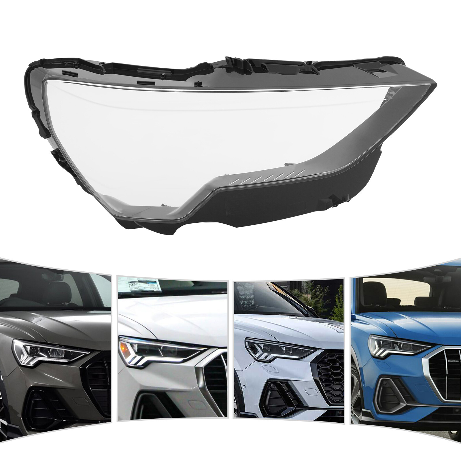 Right Headlight Covers, Headlight Lens Covers For 2019-2023 Audi Q3