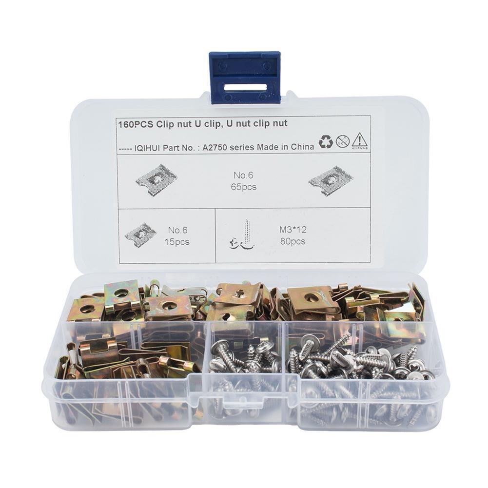 Car Speed Fasteners U Nuts Self Tapping Screw Spire U Clips Stainless Steel Kit