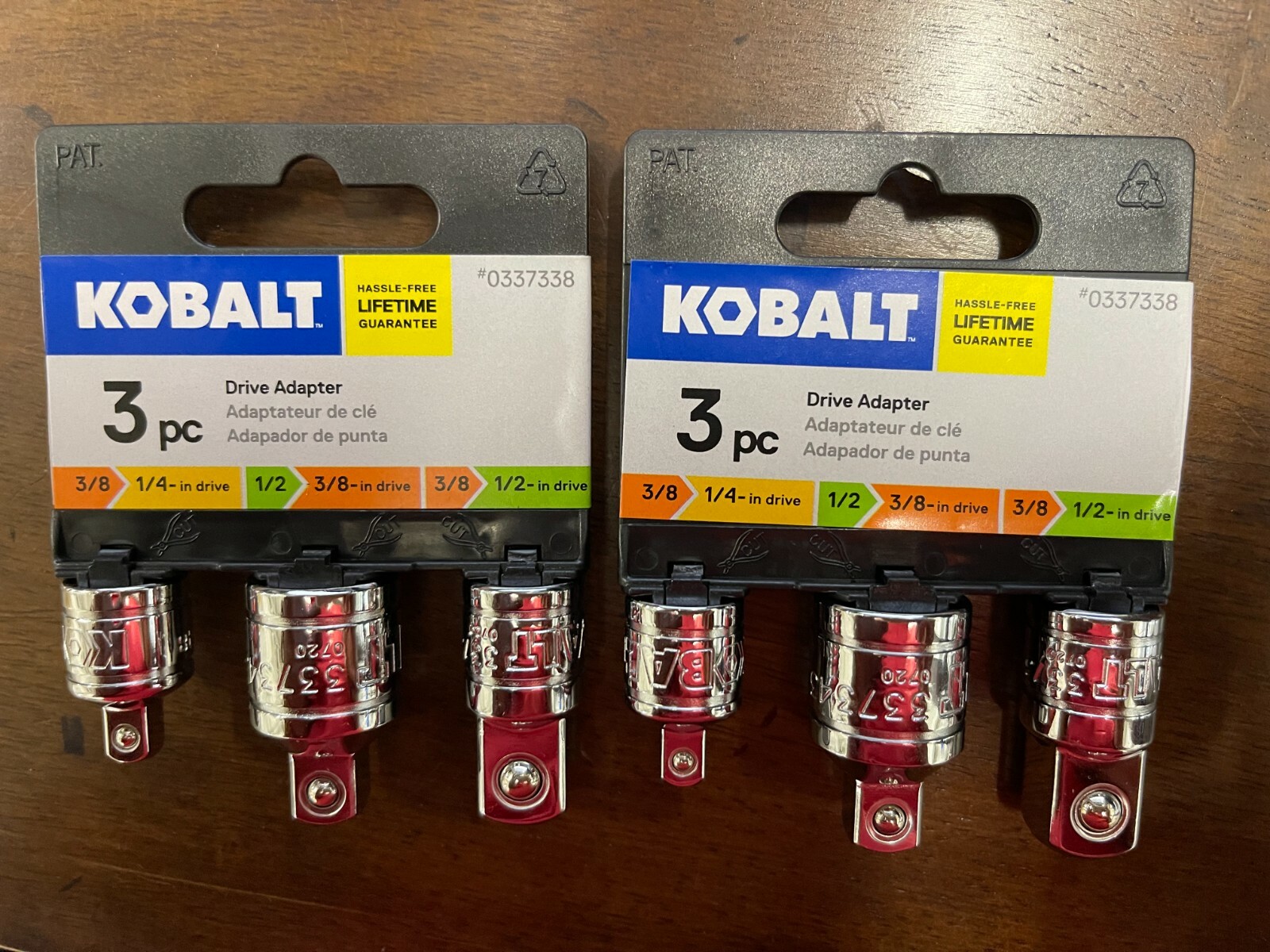 LOT OF 2 Kobalt 3-Piece Socket Adapter Set 0337338