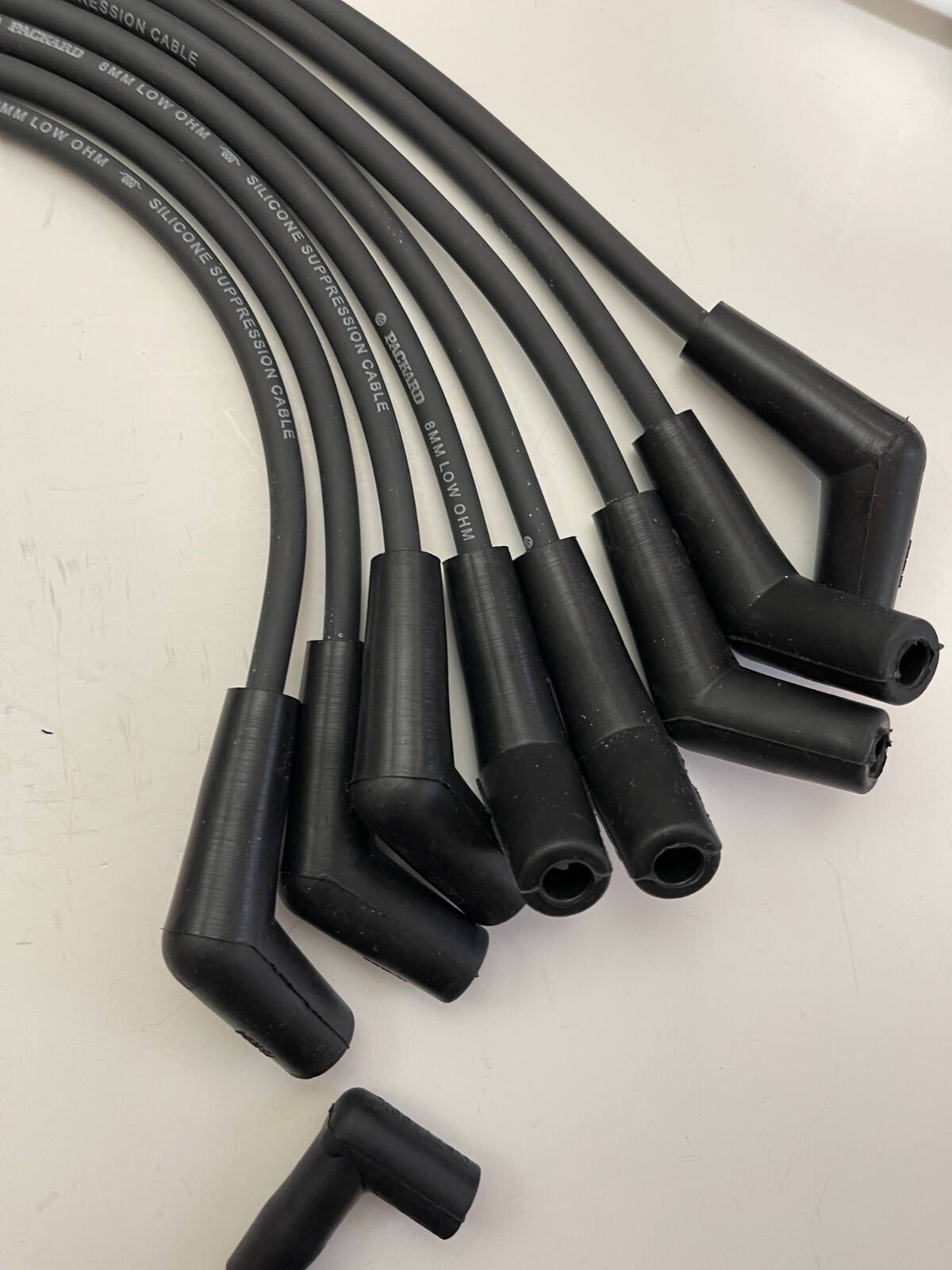 FORD Small Block 289-302-351W HEI BLACK 8mm Spiral Core Spark Plug Wires USA