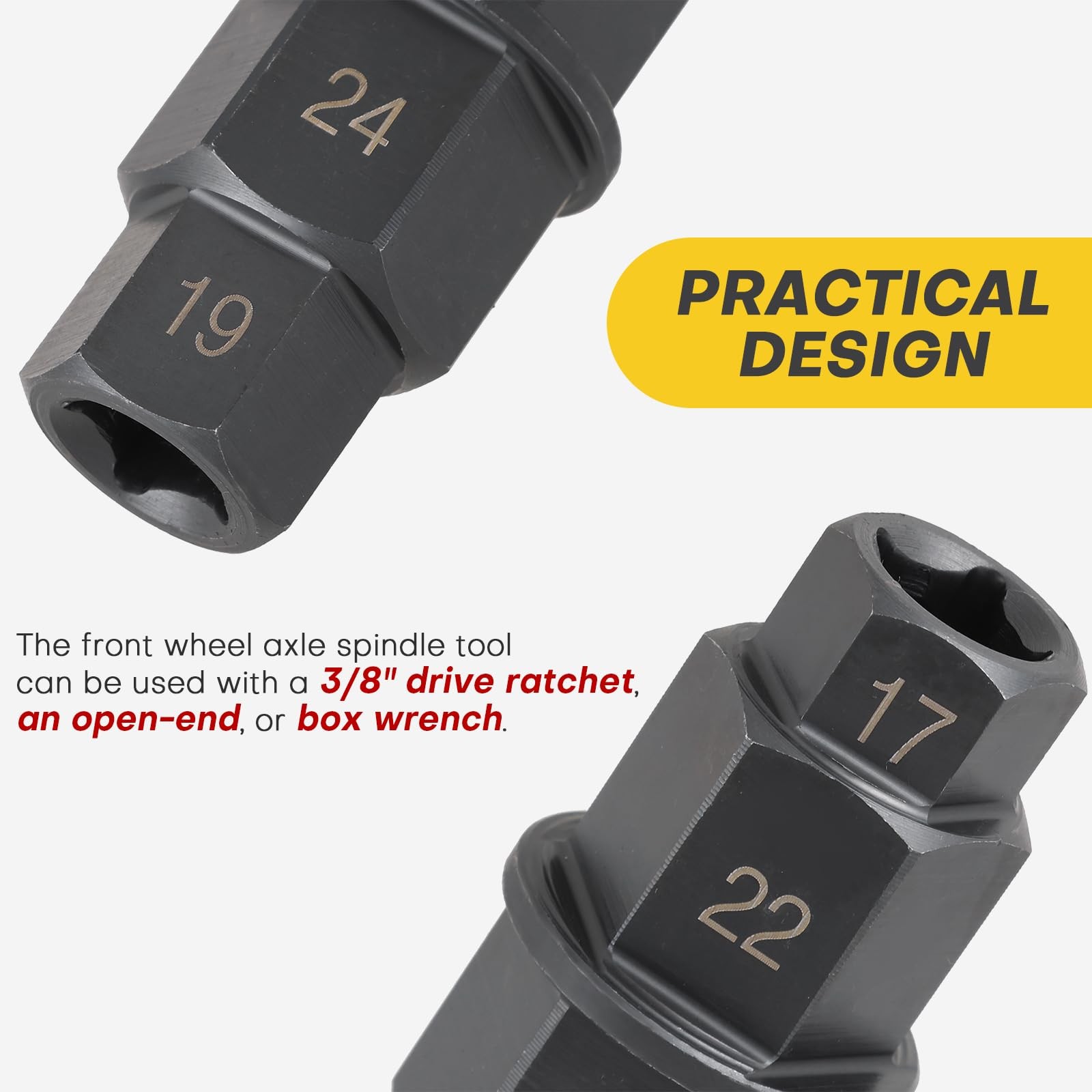 Acymner Motorcycle Front Axle Hex Tool | Universal Allen Spindle Black