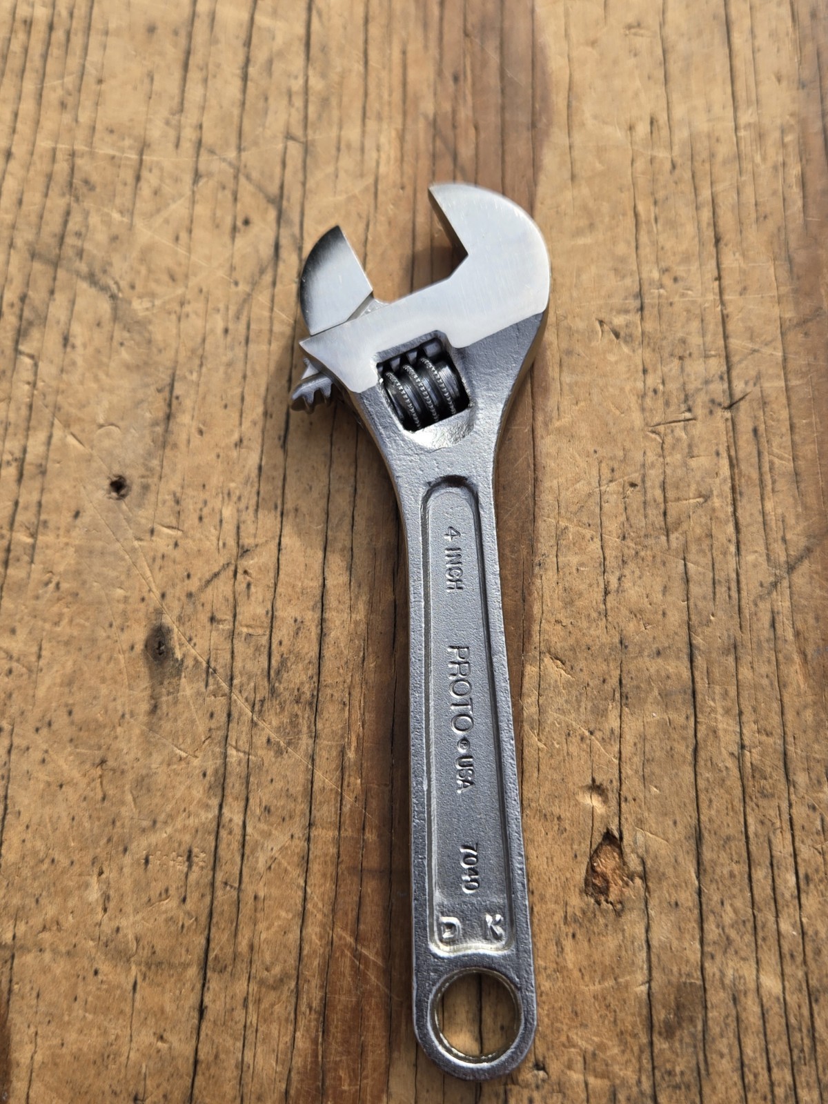 NOS PROTO STANLEY Professional USA 4” Compact Mini Adjustable Wrench 7040 J7040