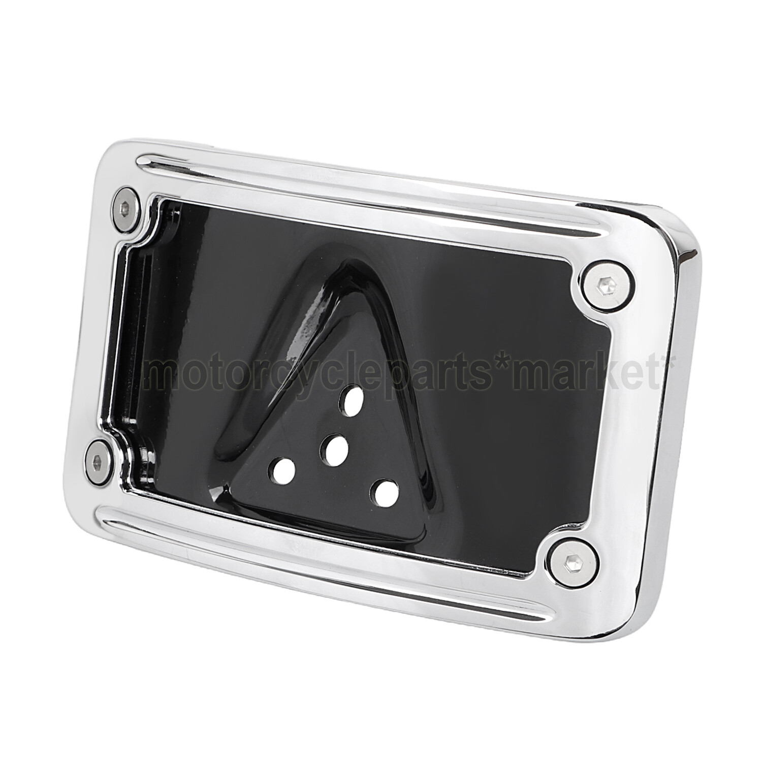 Chrome CNC Curved Laydown License Plate w/ Bracket For Harley Sportster XL Dyna