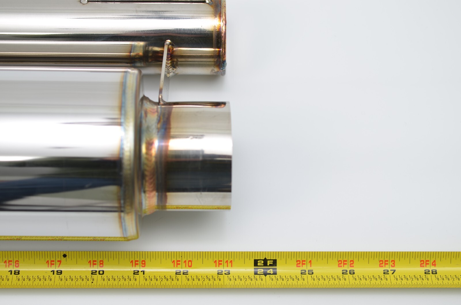 1320 ultra quiet QW resonator muffler stainless steel universal 2.5″ inlet & out