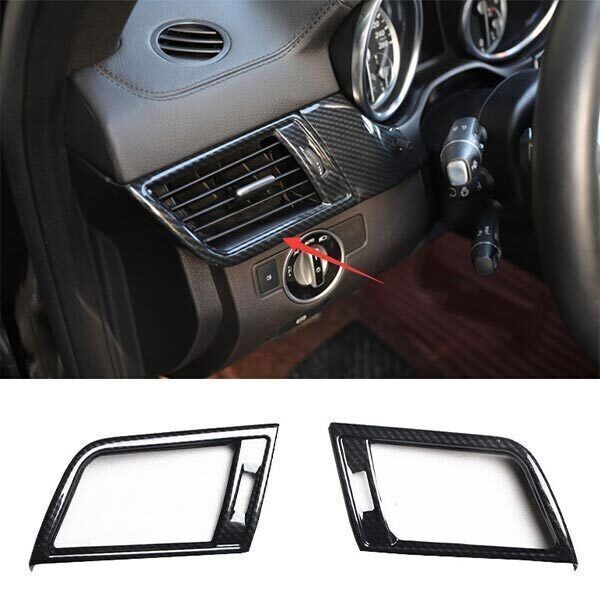 Fit For Benz GLS GLE 2016-19 Carbon Fiber Inner Console L&R Air Outlet Vent Trim